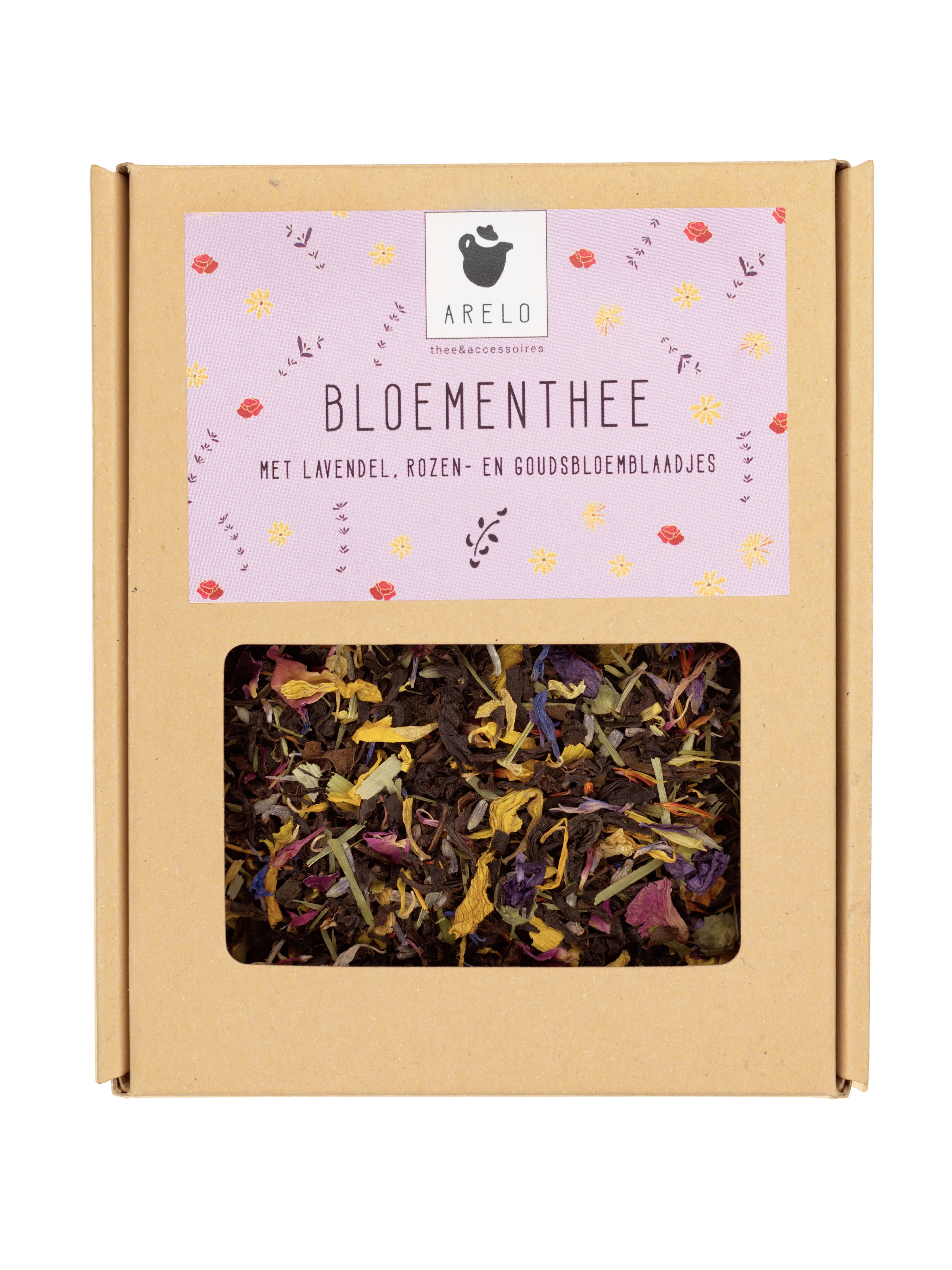 Bloementhee | met lavendel, rozen- en goudsbloemblaadjes