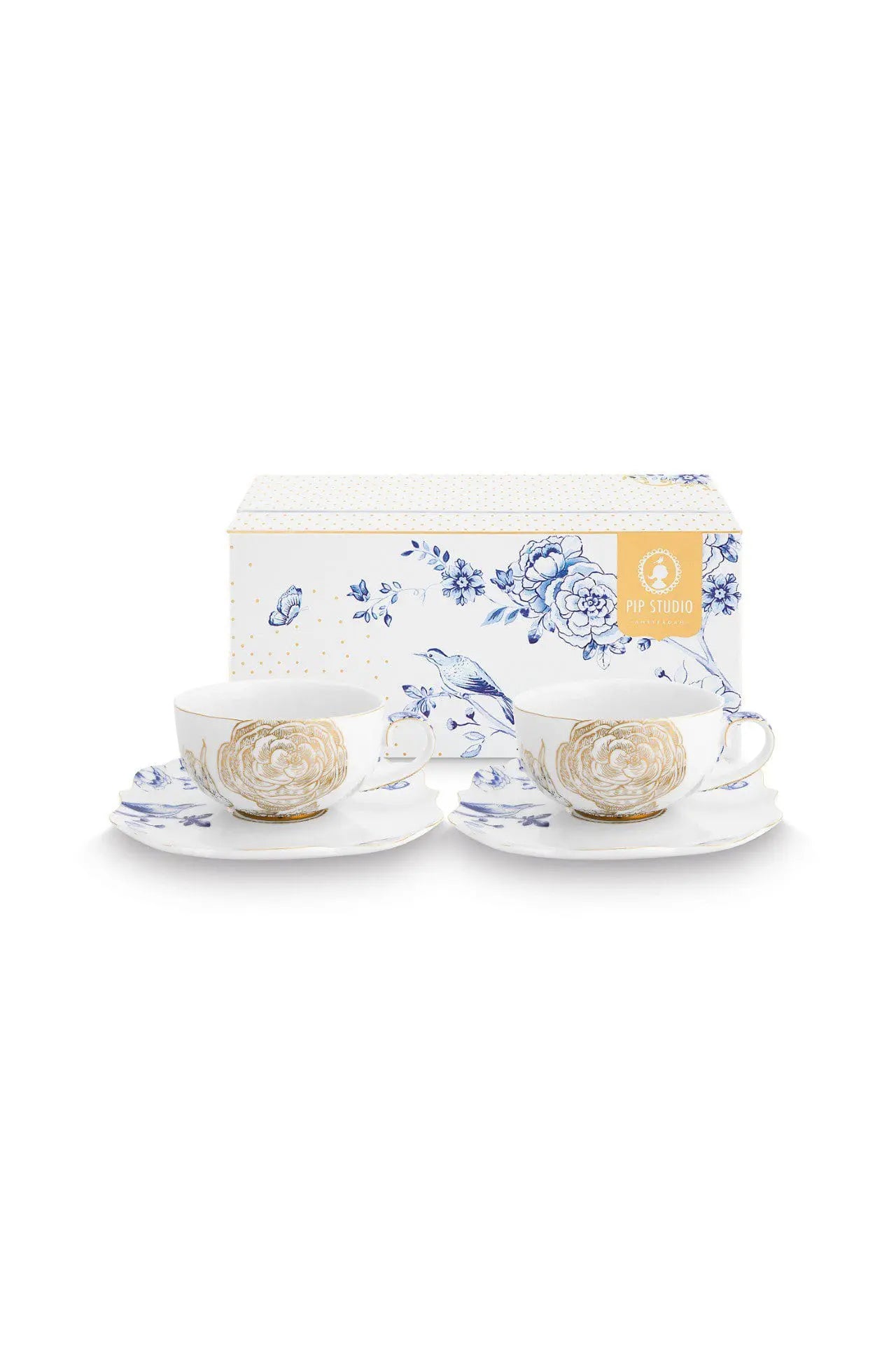 Set 2 Cups & Saucers Royal White 225ml