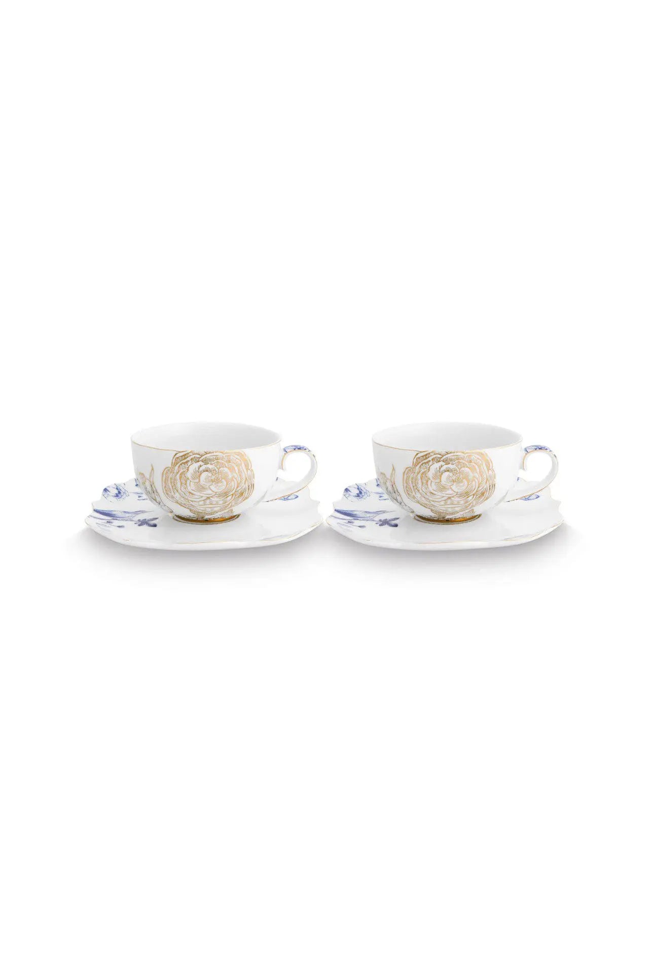 Set 2 Cups & Saucers Royal White 225ml