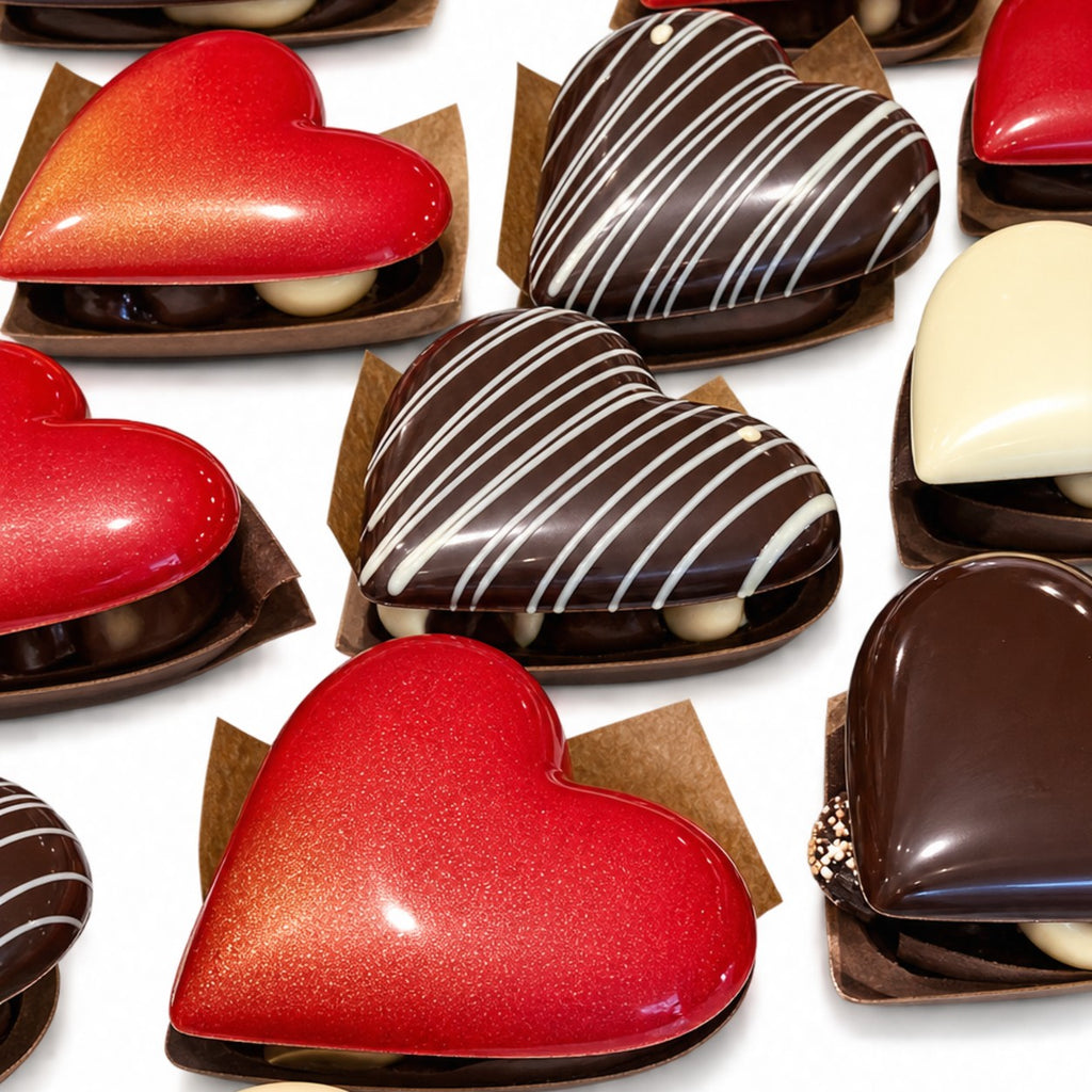 Klein chocolade Hart met Pralines